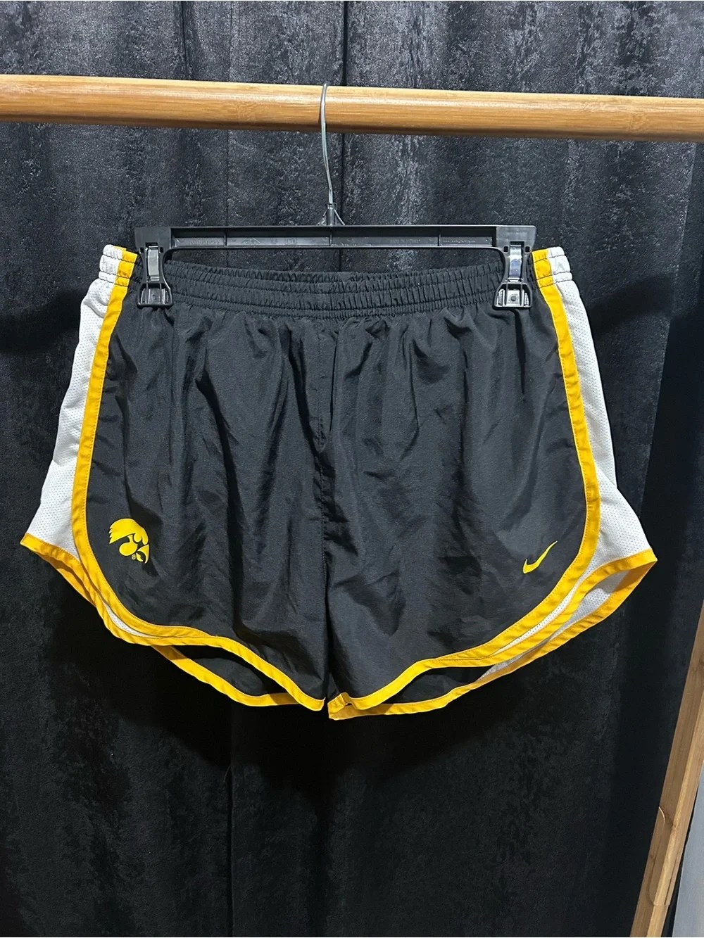 Nike Women’s Black and Yellow Athletic Running Shorts